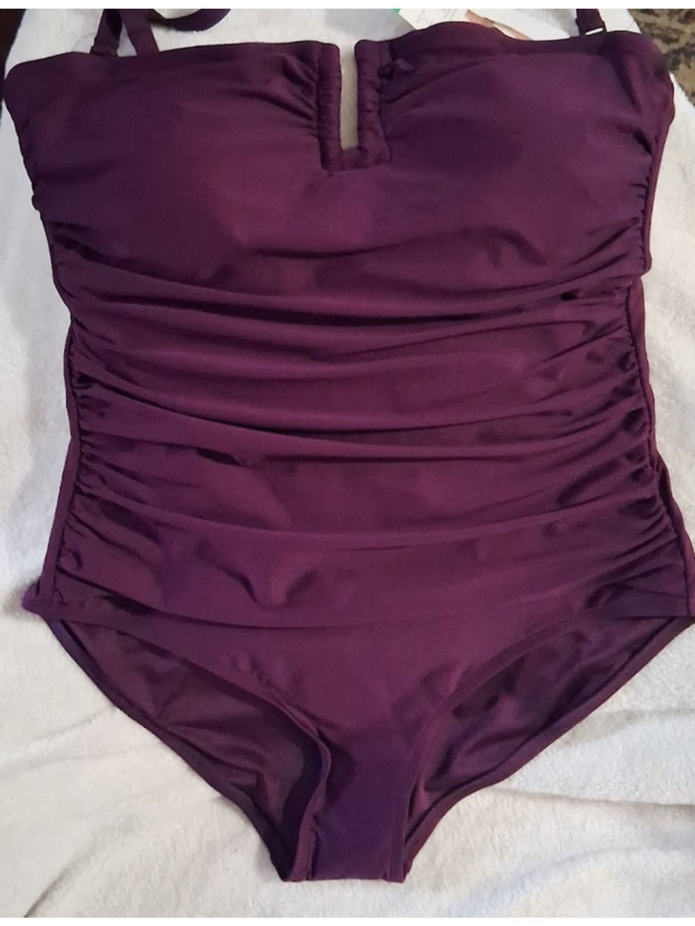 DKNY Sport Women's Ruched One-Piece Swimsuit XL